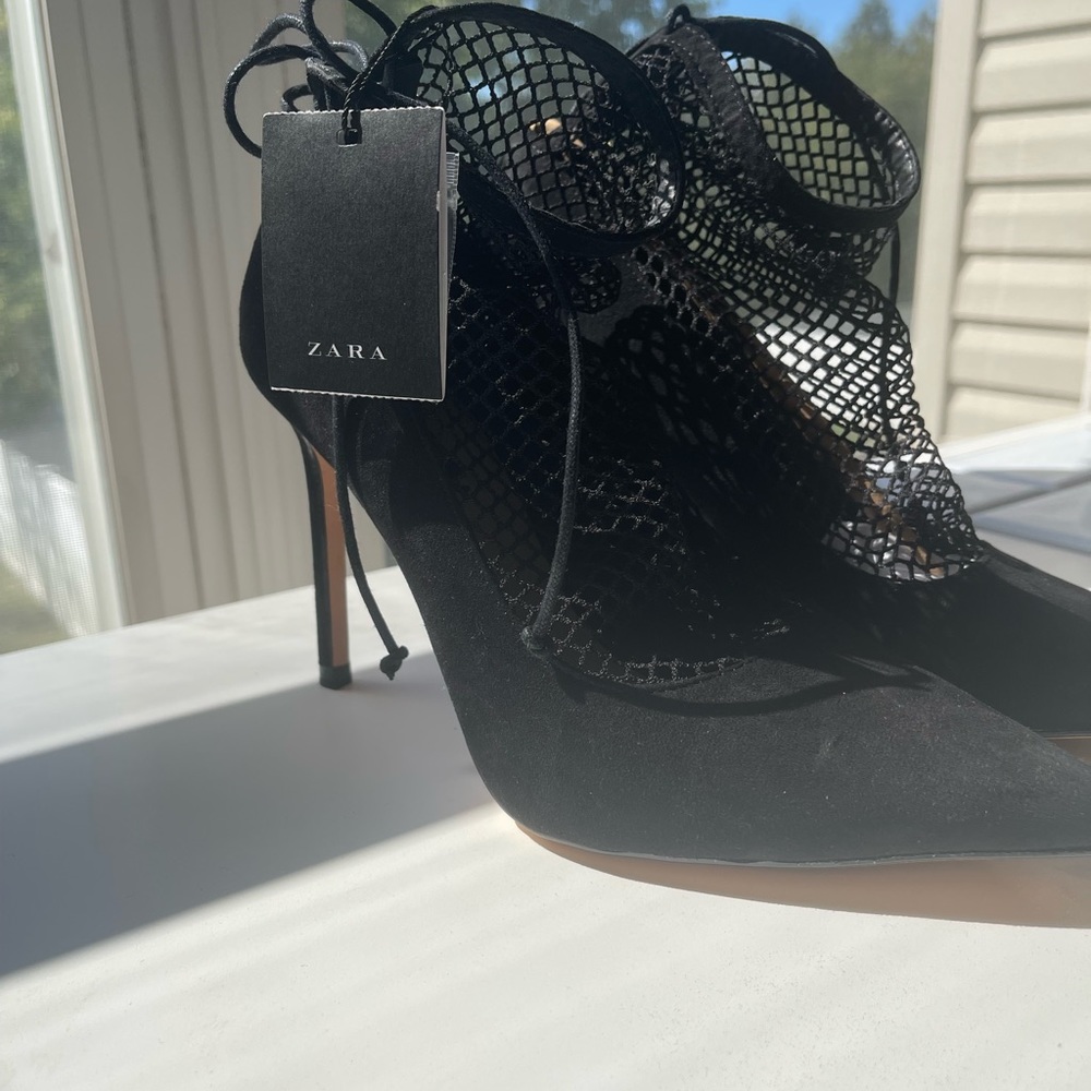 Zara Heels with built in fishnet, size 38